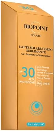 Biopoint Solaire Lait Corps Sublimante SPF 30 USAAction Antioxydante & Hydratant 200 ml Donation de Peau Dorée & Lumineu